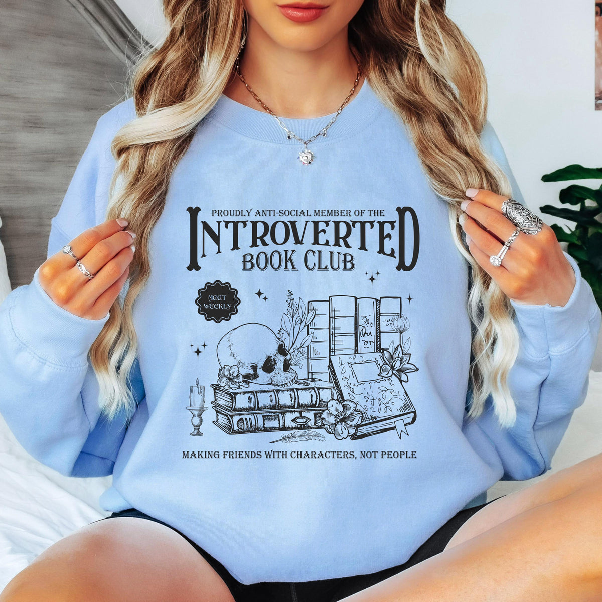 Introverted Book Club Sweatshirt, Book Lover Sweatshirt, Reading Sweatshirt, Introvert Reader Gift