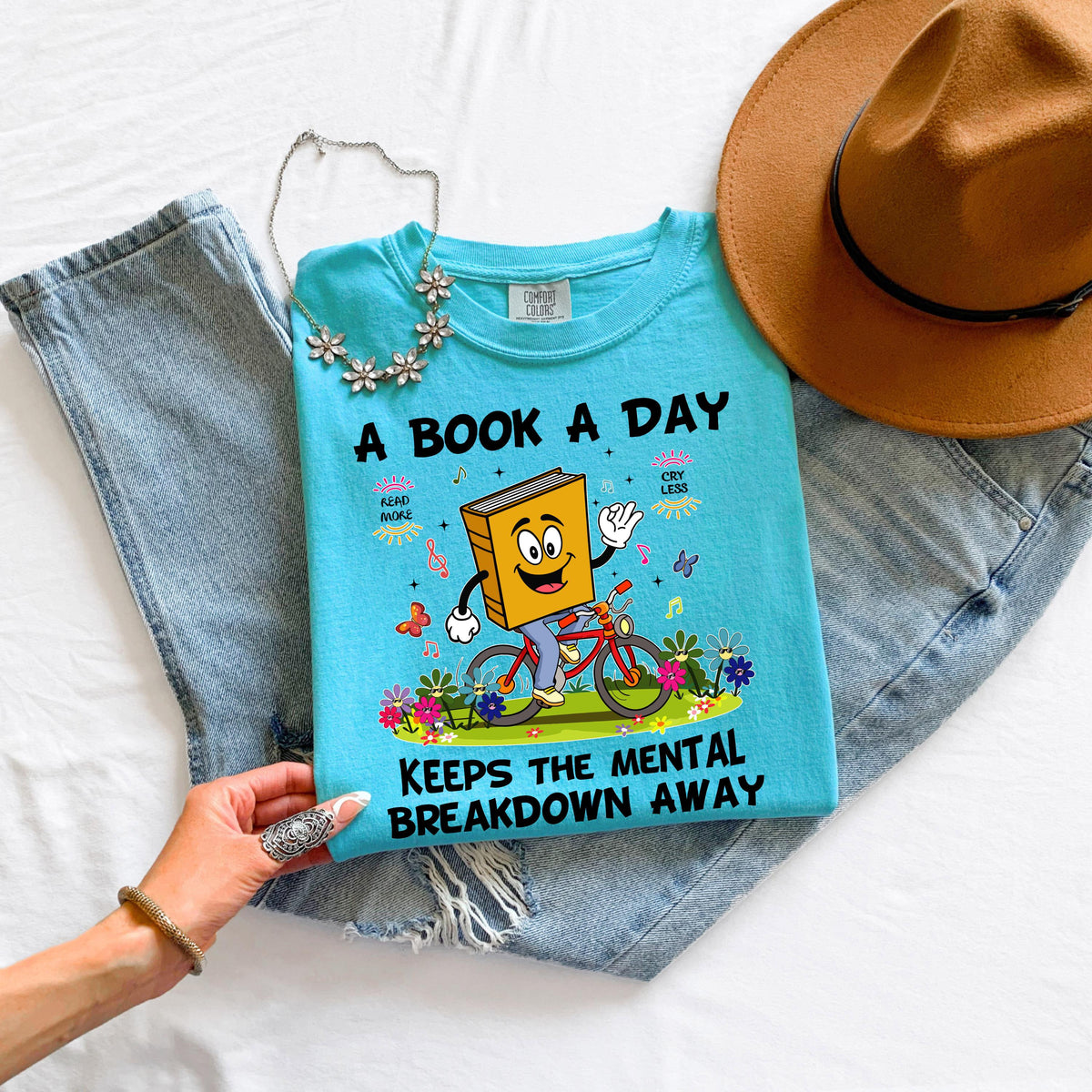 A Book a Day Keeps the Mental Breakdown Away Shirt, Funny Book Lover Shirt, Reading Tee, Comfort Colors Tee