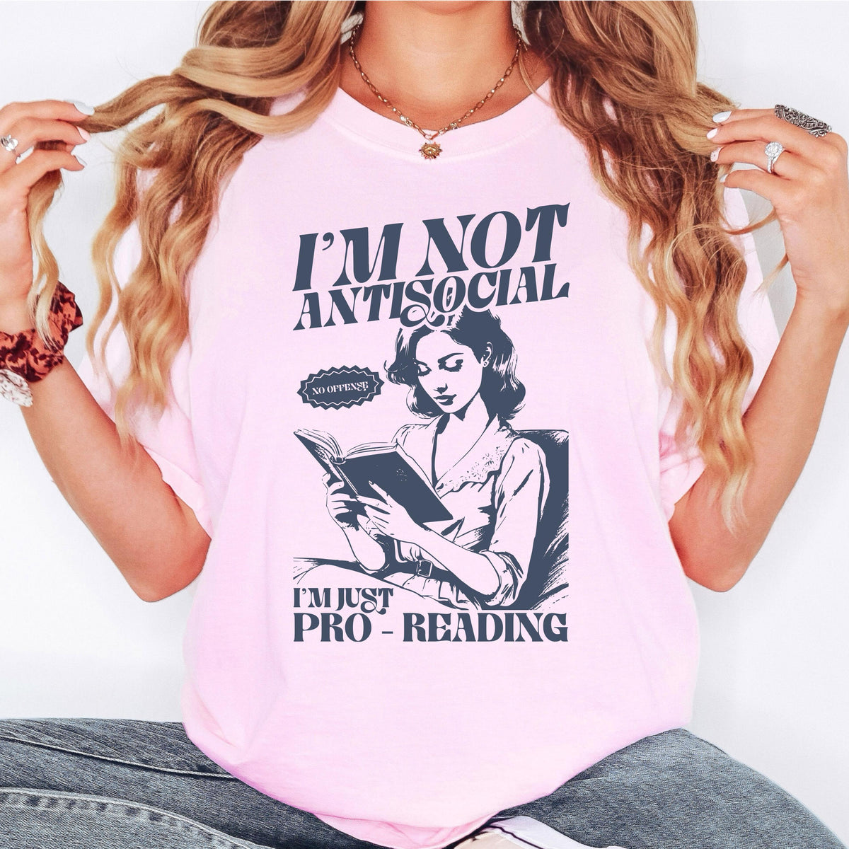 I'm Not Antisocial I'm Just Pro Reading Shirt, Funny Book Lover Shirt, Reading Shirt, Comfort Colors Tee, Bookworm Shirt