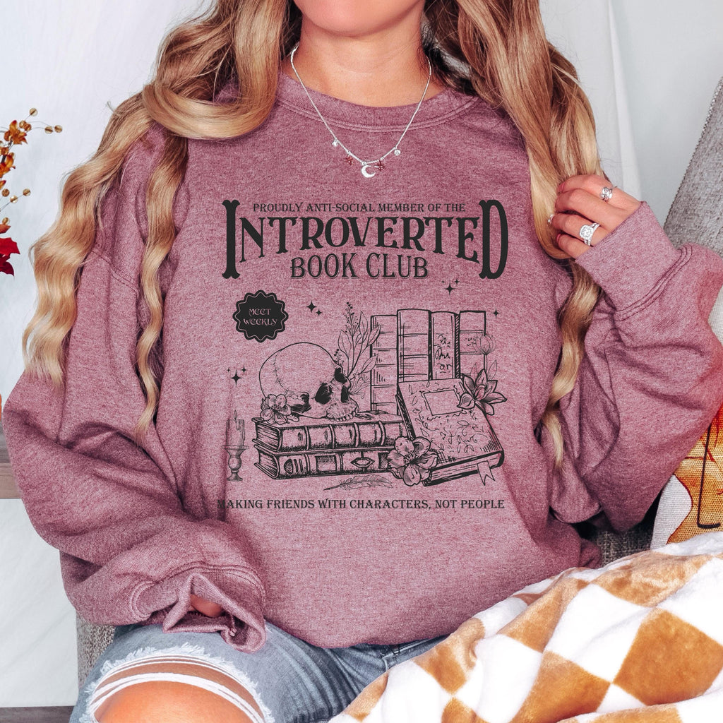 Introverted Book Club Sweatshirt, Book Lover Sweatshirt, Reading Sweatshirt, Introvert Reader Gift