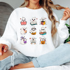 Ghost Reading Sweatshirt, Book Lover Halloween Sweatshirt, Cute Ghost Book Crewneck, Spooky Reader Sweatshirt, Bookish Fall Pullover