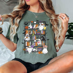 Ghost Bookshelf Shirt, Halloween Book Lover Shirt, Spooky Library Tee, Cute Reading Ghost Shirt, Bookish Halloween Tee, Fall Reader Shirt