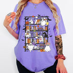 Ghost Bookshelf Shirt, Halloween Book Lover Shirt, Spooky Library Tee, Cute Reading Ghost Shirt, Bookish Halloween Tee, Fall Reader Shirt