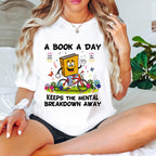 A Book a Day Keeps the Mental Breakdown Away Shirt, Funny Book Lover Shirt, Reading Tee, Comfort Colors Tee