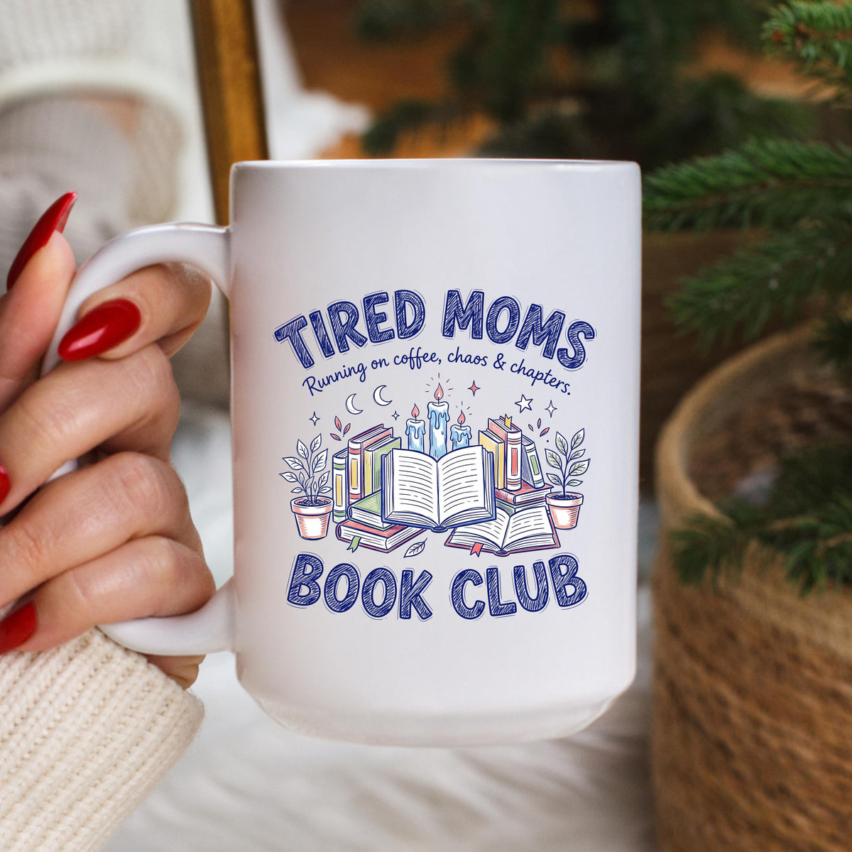 Tired Moms Book Club Coffee Mug, Funny Book Lover Mug, Reading Coffee Cup, Book Club Mug, Ceramic Mug, 11 oz Mug, 15 oz Mug