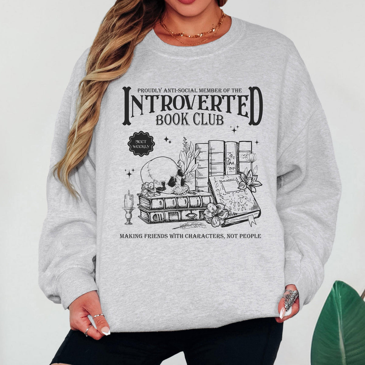 Introverted Book Club Sweatshirt, Book Lover Sweatshirt, Reading Sweatshirt, Introvert Reader Gift