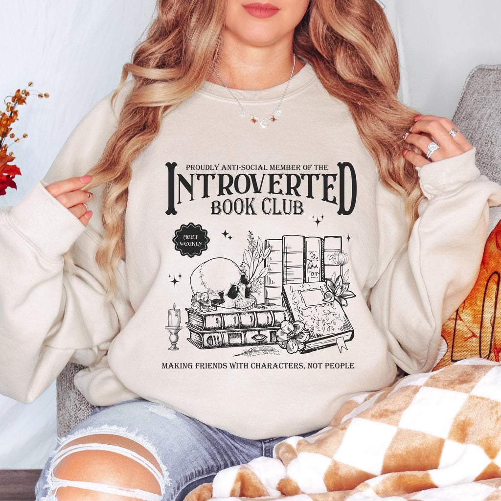 Introverted Book Club Sweatshirt, Book Lover Sweatshirt, Reading Sweatshirt, Introvert Reader Gift