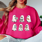 Ghost Book Lover Sweatshirt, Cute Reading Ghost Crewneck, Halloween Book Sweatshirt, Bookworm Graphic Sweatshirt