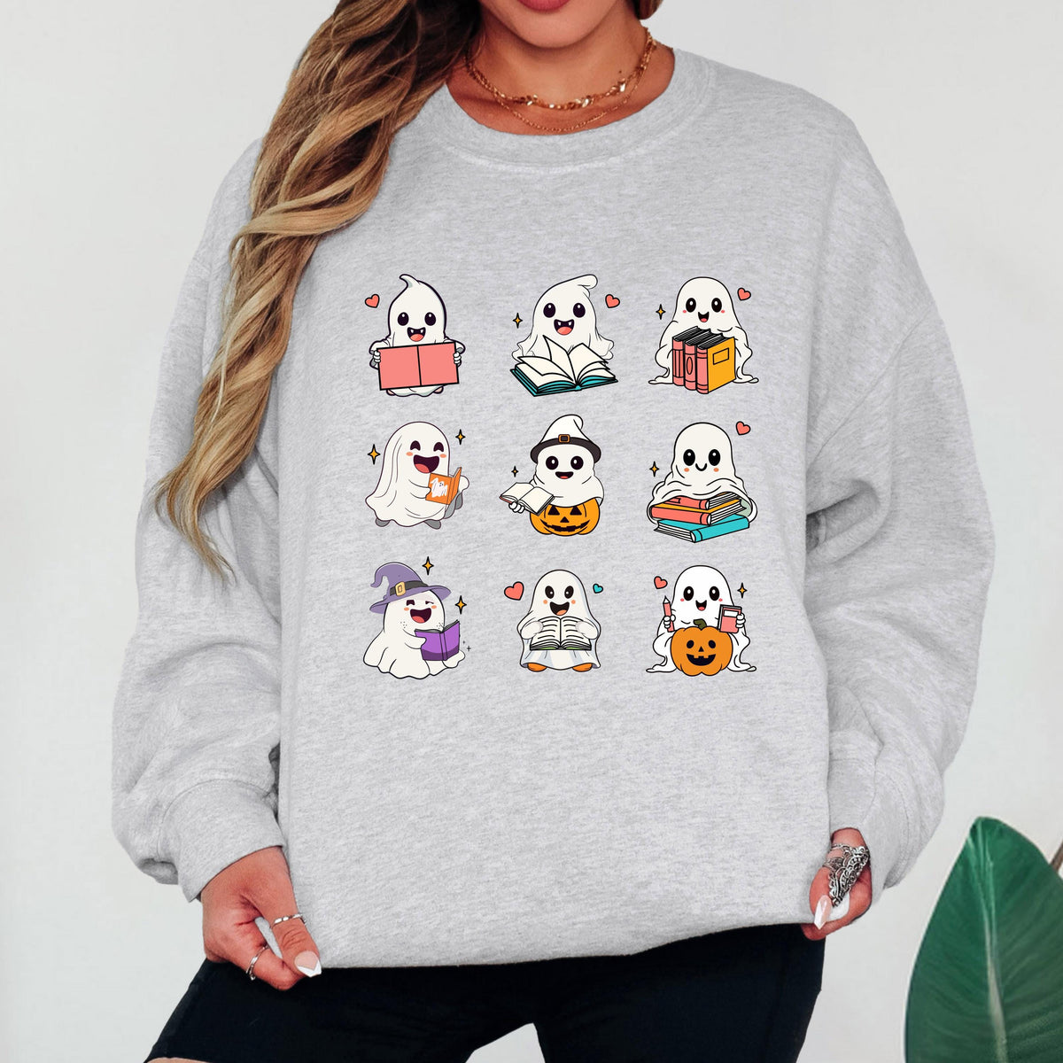 Ghost Reading Sweatshirt, Book Lover Halloween Sweatshirt, Cute Ghost Book Crewneck, Spooky Reader Sweatshirt, Bookish Fall Pullover