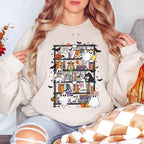 Ghost Bookshelf Sweatshirt, Halloween Book Lover Sweatshirt, Spooky Library Crewneck, Cute Reading Ghost Sweatshirt, Bookish Fall Pullover
