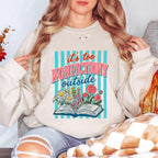 It’s Too Nonfictiony Outside Sweatshirt, Funny Book Lover Crewneck, Reader Sweatshirt, Floral Reading Graphic, Book Lover Sweatshirt