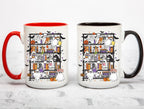 Ghost Bookshelf Coffee Mug, Halloween Ghost Mug, Book Lover Coffee Cup, Spooky Books Mug, Ceramic Mug, 11 oz Mug, 15 oz Mug