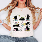 Black Cat Book Lover Shirt, Reading Cat Shirt, Cute Bookworm Tee, Cat Lover Graphic Shirt, Comfort Colors Reader Shirt
