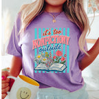 It’s Too Nonfictiony Outside Shirt, Funny Reader T Shirt, Book Lover Graphic Tee, Floral Book Shirt, Reading Shirt for Book Lovers