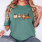 Halloween Fall Book Lover Shirt, Cozy Fall Reading T-Shirt, Cute Pumpkin Book Coffee Graphic Tee, Spooky Season Reader Shirt