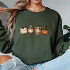 Halloween Fall Book Lover Sweatshirt, Cozy Fall Reading Crewneck, Cute Pumpkin Book Coffee Sweatshirt, Spooky Season Reader