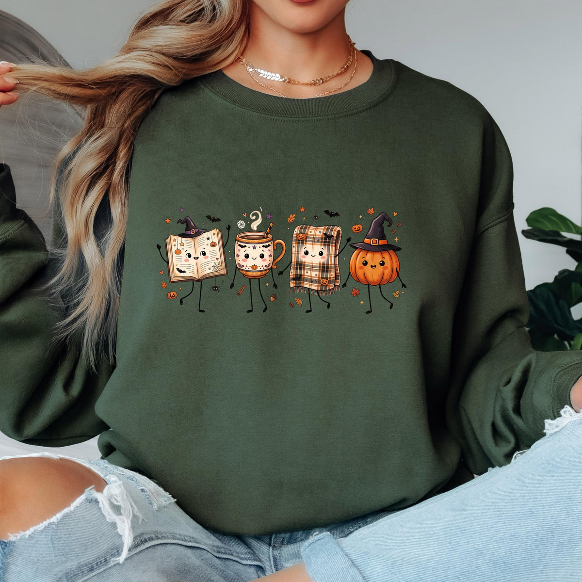 Halloween Fall Book Lover Sweatshirt, Cozy Fall Reading Crewneck, Cute Pumpkin Book Coffee Sweatshirt, Spooky Season Reader