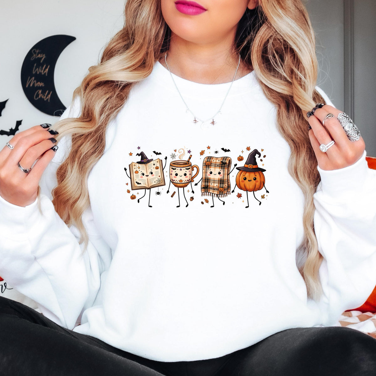 Halloween Fall Book Lover Sweatshirt, Cozy Fall Reading Crewneck, Cute Pumpkin Book Coffee Sweatshirt, Spooky Season Reader