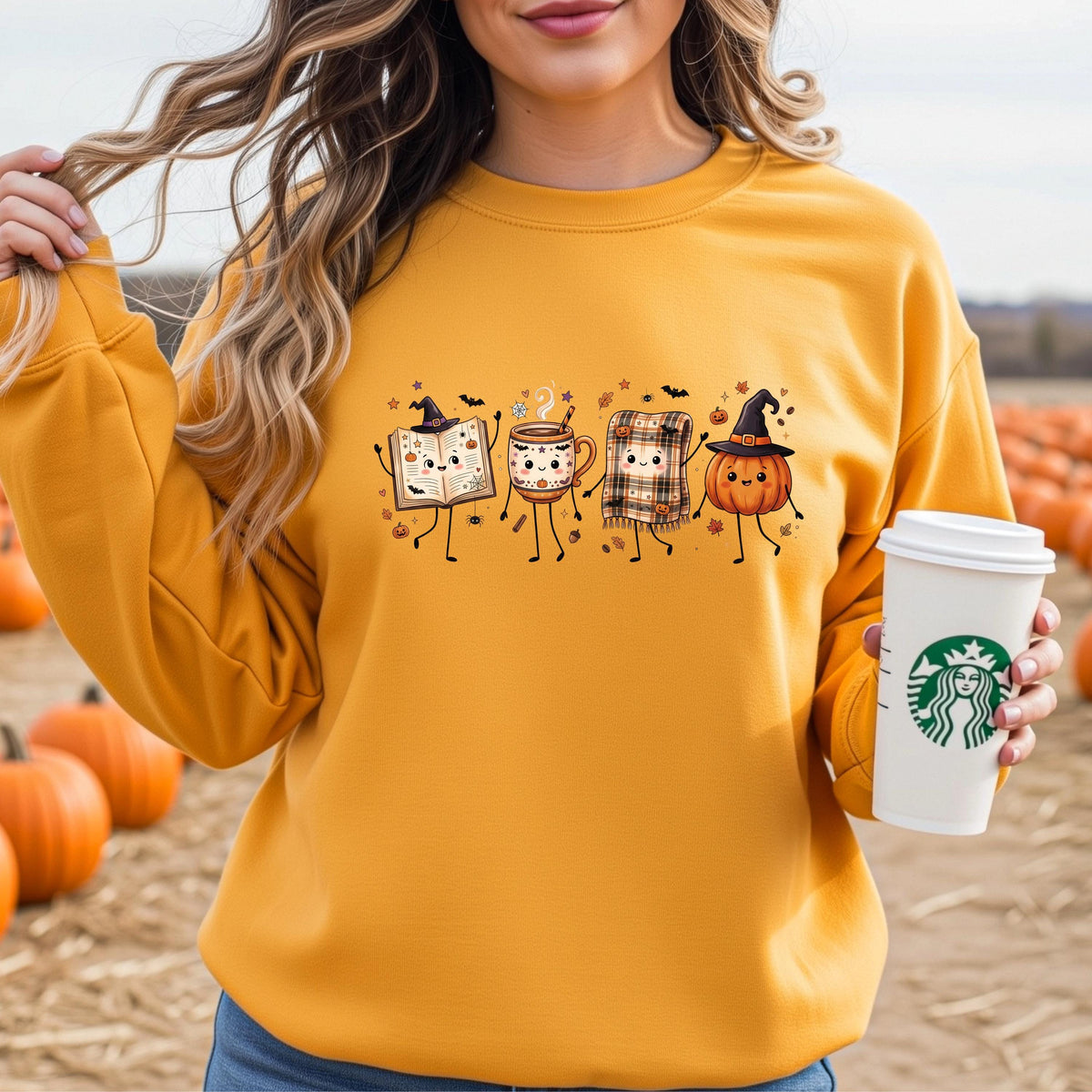 Halloween Fall Book Lover Sweatshirt, Cozy Fall Reading Crewneck, Cute Pumpkin Book Coffee Sweatshirt, Spooky Season Reader