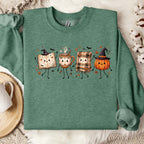 Halloween Fall Book Lover Sweatshirt, Cozy Fall Reading Crewneck, Cute Pumpkin Book Coffee Sweatshirt, Spooky Season Reader